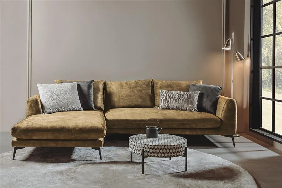Nottingham 2 5-AR + Chaise L - Adore 015 Yellow Orange Fabrieksprijs